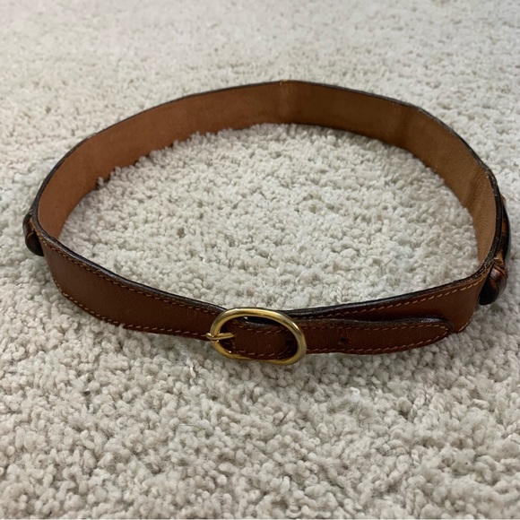 AUTHENTIC Women's VINTAGE GUCCI Brown LEATHER & BAMBOO Designer WAIST BELT Italy - Picture 1 of 7